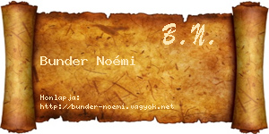 Bunder Noémi névjegykártya